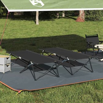 Opvouwbaar Veldbed 2 pcs Zwart 206 x 76 x 74 cm 1