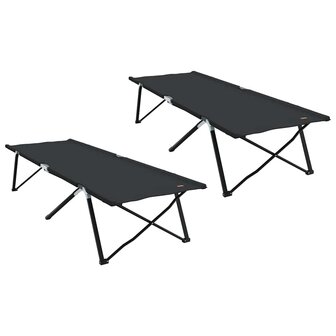 Opvouwbaar Veldbed 2 pcs Zwart 206 x 76 x 74 cm 2