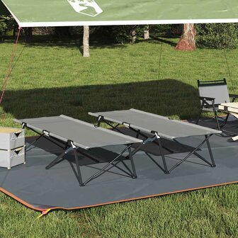 Opvouwbaar Veldbed 2 pcs Grijs 206 x 76 x 74 cm 1