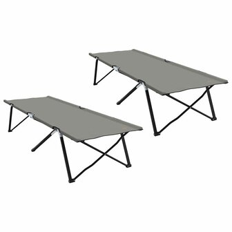 Opvouwbaar Veldbed 2 pcs Grijs 206 x 76 x 74 cm 2