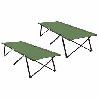 Opvouwbaar Veldbed 2 pcs Groen 206 x 76 x 74 cm 2