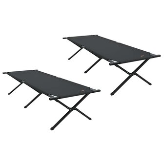 Opvouwbaar Veldbed 2 pcs Zwart 210 x 80 x 46 cm Oxford stof 2
