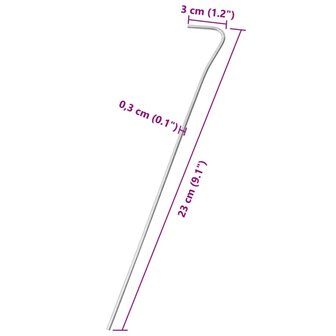Tentharingen 50 st &Oslash;3 mm 23 cm gegalvaniseerd staal 5