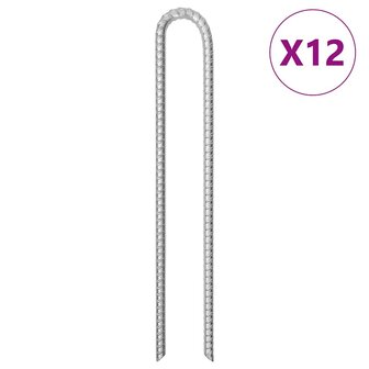 Tentharingen 12 st U-vormig &Oslash;12 mm 41,5 cm gegalvaniseerd staal 1