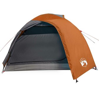 Koepeltent 4-persoons waterdicht grijs en oranje 5