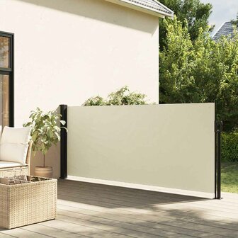 Windscherm uittrekbaar 120x500 cm cr&egrave;mekleurig 1