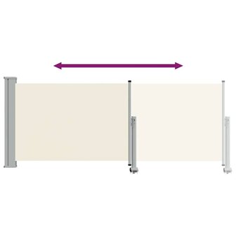 Tuinscherm uittrekbaar 100x300 cm cr&egrave;mekleurig 8