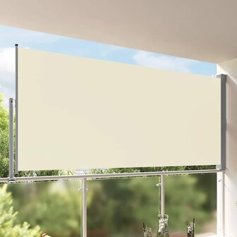 Tuinscherm uittrekbaar 160x300 cm cr&egrave;mekleurig 1