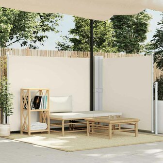 Windscherm uittrekbaar 140x600 cm cr&egrave;me 1