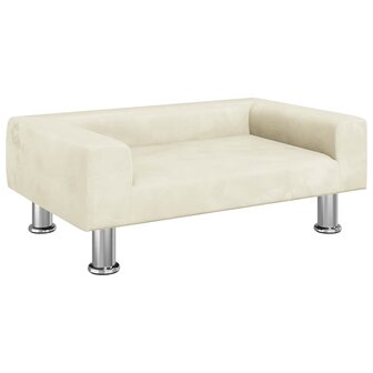 Kinderbank 70x45x26,5 cm fluweel cr&egrave;mekleurig 2