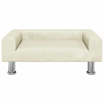 Kinderbank 70x45x26,5 cm fluweel cr&egrave;mekleurig 3