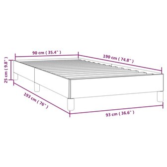 Bedframe zonder matras 90x190 cm stof cr&egrave;mekleurig 9