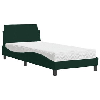 Bed met matras "Dover" fluweel donkergroen 80x200 cm 2