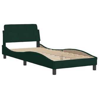 Bed met matras "Dover" fluweel donkergroen 80x200 cm 4