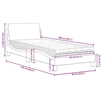 Bed met matras "Dover" fluweel donkergroen 80x200 cm 9