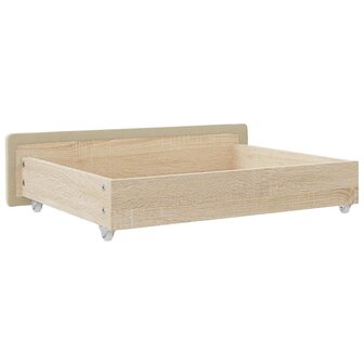 Bedlades 2 st bewerkt hout en stof cr&egrave;mekleurig 6