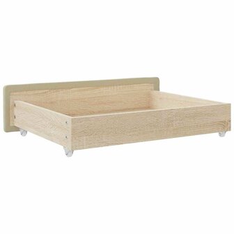 Bedlades 2 st bewerkt hout en kunstleer cr&egrave;mekleurig 6