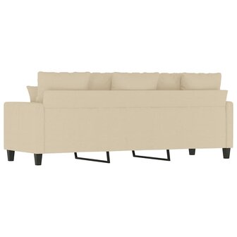 Driezitsbank 180 cm stof cr&egrave;mekleurig 6