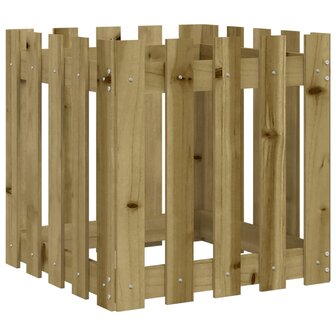 Plantenbak met hekontwerp 50x50x50 cm ge&iuml;mpregneerd grenenhout 4