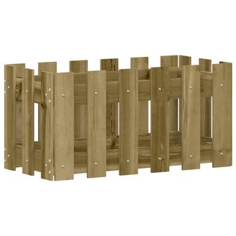 Plantenbak met hekontwerp 60x30x30 cm ge&iuml;mpregneerd grenenhout 4
