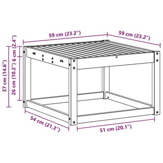 Tuintafel Massief Acaciahout Naturel 59 x 59 x 37 cm 9