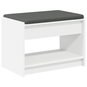 Halbank Wit 63 x 38 x 45 cm Ge&iuml;ndustrialiseerd hout en stof 2