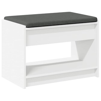 Halbank Wit 63 x 38 x 45 cm Ge&iuml;ndustrialiseerd hout en stof 7