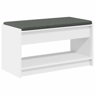 Halbank Wit 83 x 38 x 45 cm Ge&iuml;ndustrialiseerd hout en stof 2