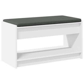 Halbank Wit 83 x 38 x 45 cm Ge&iuml;ndustrialiseerd hout en stof 7