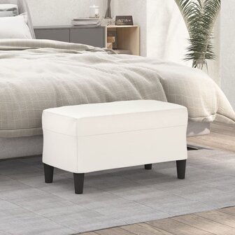 Bankje 70x35x41 cm kunstleer cr&egrave;mekleurig 1