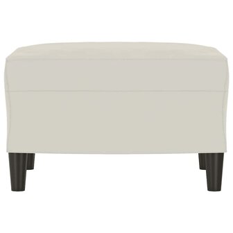 Bankje 70x35x41 cm fluweel cr&egrave;mekleurig 3