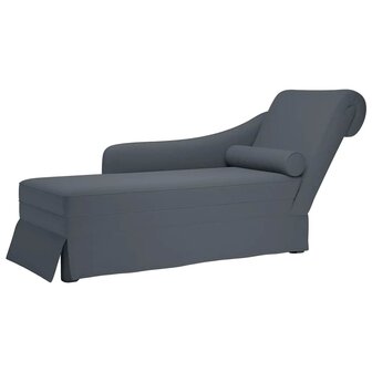 Chaise longue met bolster&amp;rechterarmleuning fluweel donkergrijs 1
