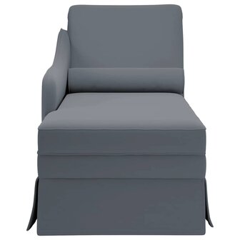 Chaise longue met bolster&amp;rechterarmleuning fluweel donkergrijs 4