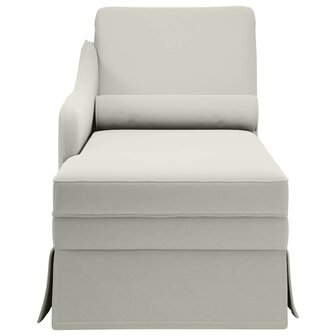Chaise longue met bolster en rechterarmleuning fluweel cr&egrave;me 4