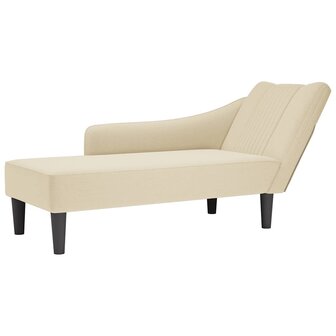 Chaise longue met rechterarmleuning stof cr&egrave;mekleurig 1
