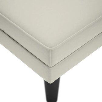 Chaise longue met kussen&amp;rechterarmleuning fluweel cr&egrave;mekleurig 7