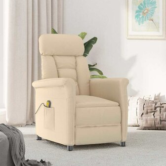 Massagestoel Cr&egrave;me 70.5 x 96.5 x 95 cm Stof en metaal 2