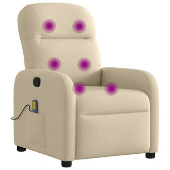 Massagestoel verstelbaar stof cr&egrave;mekleurig 6