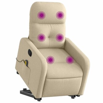 Sta-op-massagestoel verstelbaar stof cr&egrave;mekleurig 3