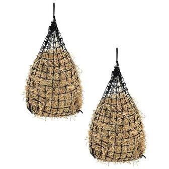 Hooinetten 2 st 100x100 cm rond polypropeen zwart 1