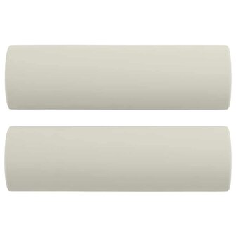 Sierkussens 2 st 15x50 cm fluweel cr&egrave;mekleurig 2