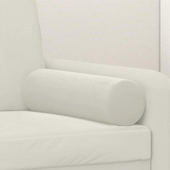 Sierkussens 2 st 15x50 cm fluweel cr&egrave;mekleurig 5