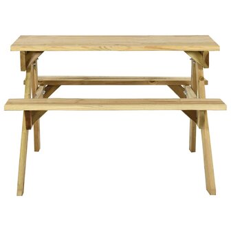 Picknicktafel met banken 110x123x73 cm ge&iuml;mpregneerd grenenhout 2