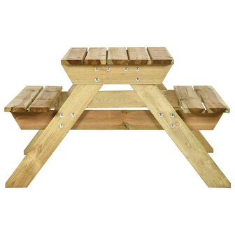 Picknicktafel met banken 110x123x73 cm ge&iuml;mpregneerd grenenhout 3
