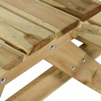 Picknicktafel met banken 220x122x72 cm ge&iuml;mpregneerd grenenhout 5