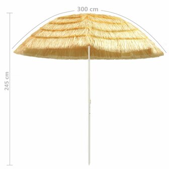 Strandparasol Hawa&iuml; stijl 300 cm naturel 5