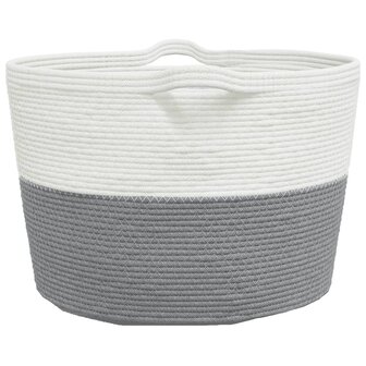 Wasmand &Oslash; 60x36 cm katoen grijs en wit 5