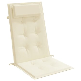 Stoelkussens 2 st hoge rug oxford stof cr&egrave;mekleurig 5