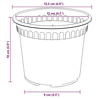 Ronde Bloempot 6 pcs Baksteenrood &Oslash; 12,5 x 10 cm Kunststof 9