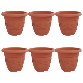 Ronde Bloempot 6 pcs Baksteenrood &Oslash; 26 x 21.5 cm Kunststof 2